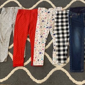 Four pairs 3T girl leggings, jeggings